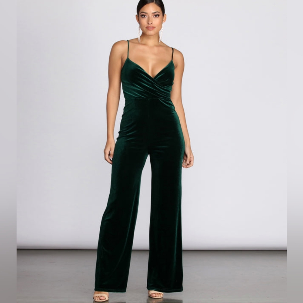 Windsor Green Velvet Jumpsuit